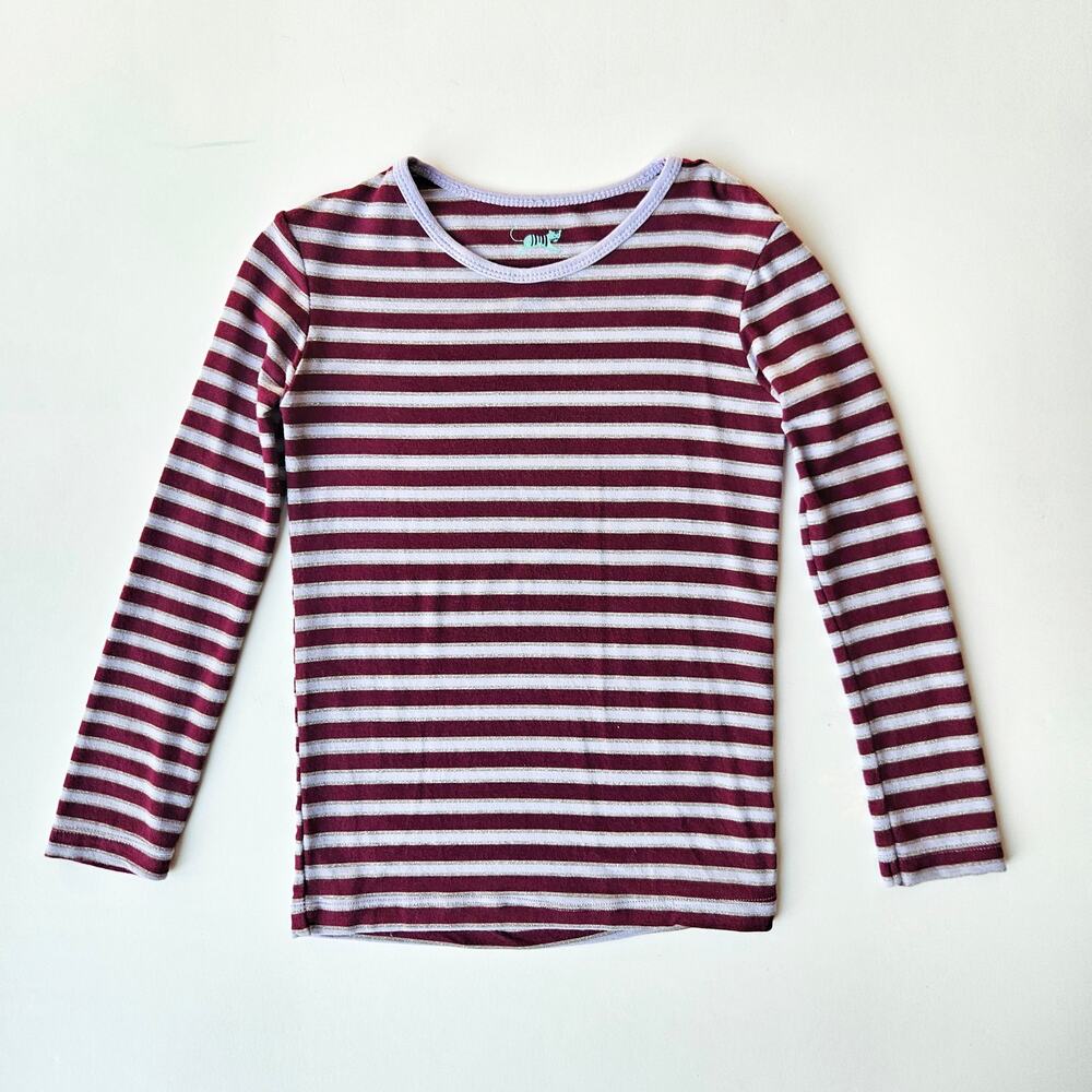 Kickee Pants Purple Tundra Stripe Bamboo Longsleeve Top Size 6